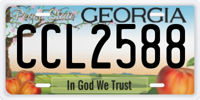 GA license plate CCL2588