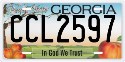GA license plate CCL2597