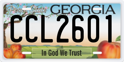 GA license plate CCL2601