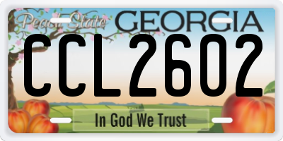 GA license plate CCL2602