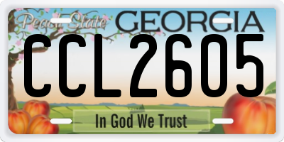 GA license plate CCL2605