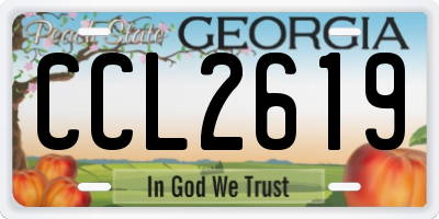 GA license plate CCL2619