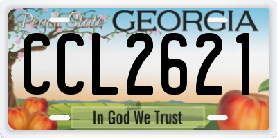 GA license plate CCL2621