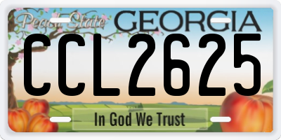 GA license plate CCL2625