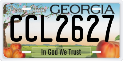 GA license plate CCL2627