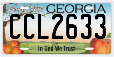GA license plate CCL2633