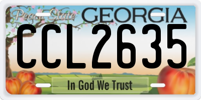 GA license plate CCL2635