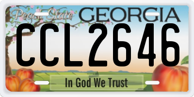 GA license plate CCL2646
