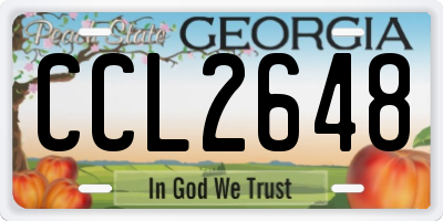 GA license plate CCL2648