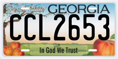 GA license plate CCL2653