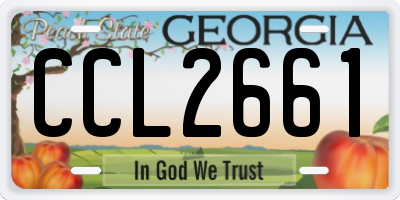GA license plate CCL2661