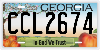 GA license plate CCL2674