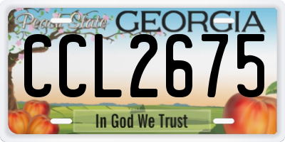 GA license plate CCL2675