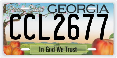 GA license plate CCL2677