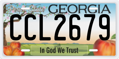 GA license plate CCL2679