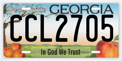 GA license plate CCL2705