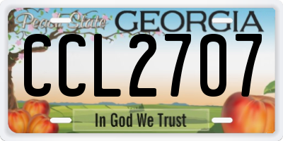 GA license plate CCL2707