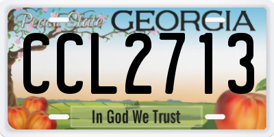 GA license plate CCL2713