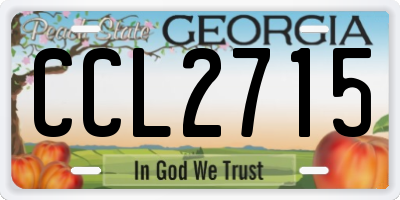 GA license plate CCL2715