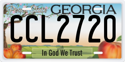 GA license plate CCL2720