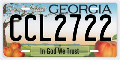 GA license plate CCL2722