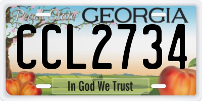 GA license plate CCL2734