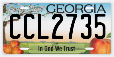 GA license plate CCL2735