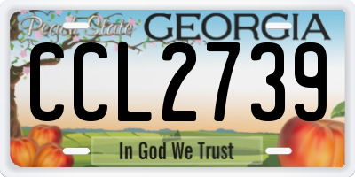 GA license plate CCL2739
