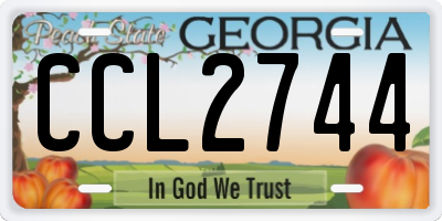 GA license plate CCL2744