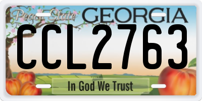 GA license plate CCL2763