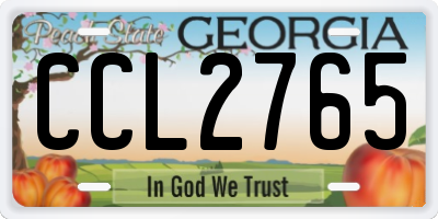 GA license plate CCL2765