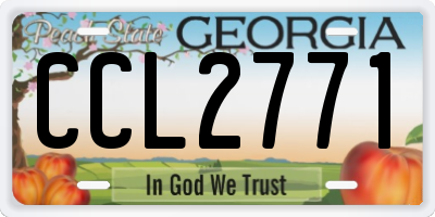 GA license plate CCL2771