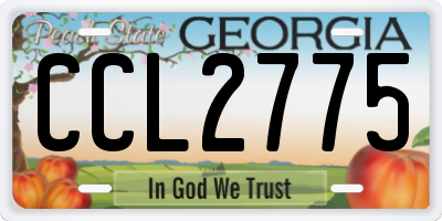 GA license plate CCL2775