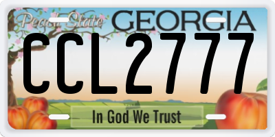 GA license plate CCL2777