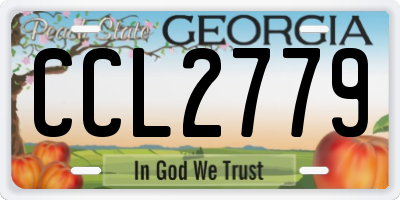 GA license plate CCL2779