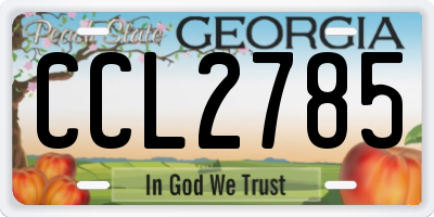 GA license plate CCL2785
