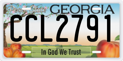 GA license plate CCL2791