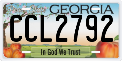 GA license plate CCL2792
