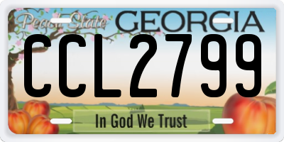 GA license plate CCL2799