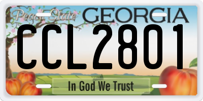 GA license plate CCL2801