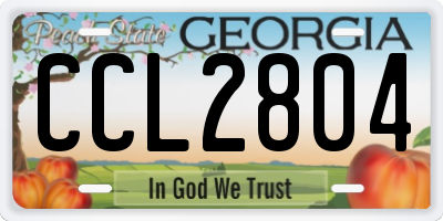 GA license plate CCL2804