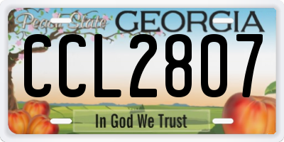 GA license plate CCL2807