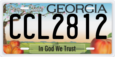 GA license plate CCL2812