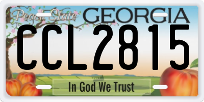 GA license plate CCL2815