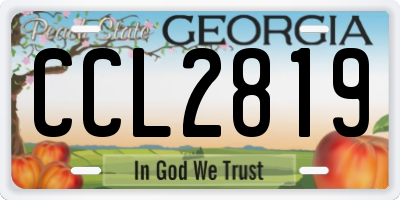 GA license plate CCL2819