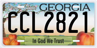 GA license plate CCL2821