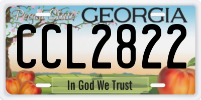 GA license plate CCL2822