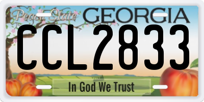 GA license plate CCL2833