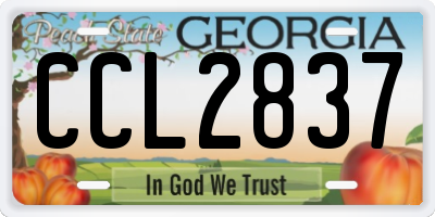 GA license plate CCL2837