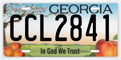 GA license plate CCL2841